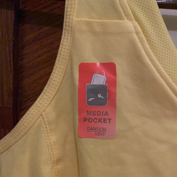 NWT Women’s Yellow Mesh Neck Tank by Danskin Now. Size S/CH (4-6) - Picture 2 of 7